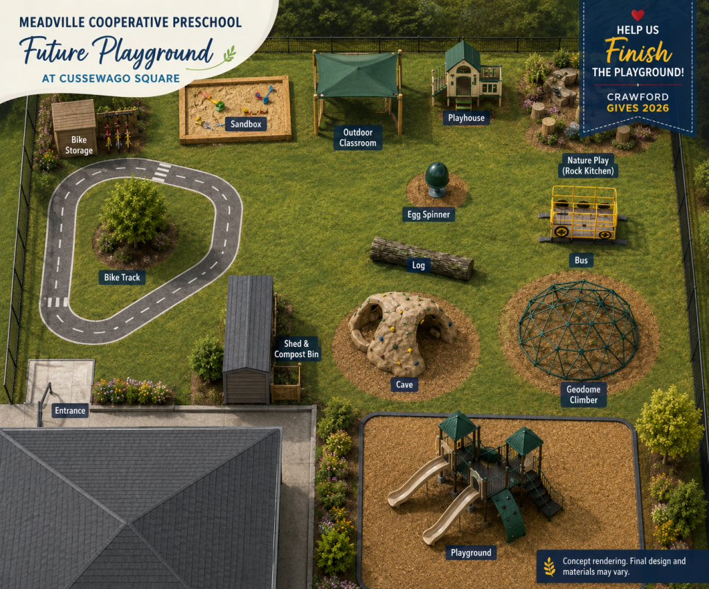 Illustration of MCP's planned playground at Cussewago Square